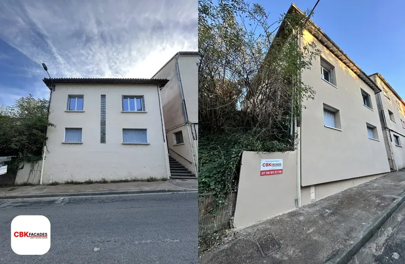 Façade de maison ravalée et repeinte à Toulouse